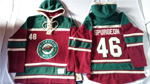 سعر كرسي افرنجي الخزف السعودي Wild #46 Jared Spurgeon Red Sawyer Hooded Sweatshirt Stitched NHL Jersey سعر كرسي افرنجي الخزف السعودي