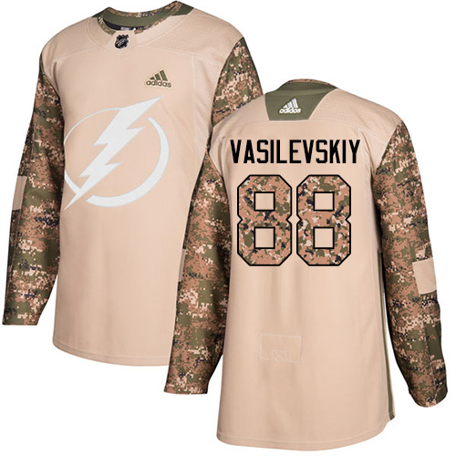 جهاز سير كهربائي Adidas Lightning #88 Andrei Vasilevskiy Camo Authentic 2017 Veterans Day  Stitched NHL Jersey جهاز سير كهربائي