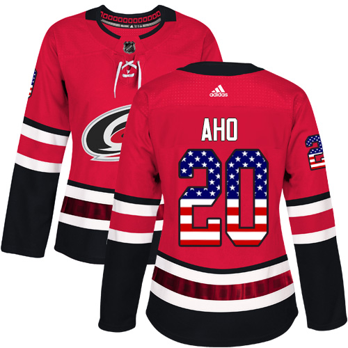 افضل كريم لتشققات القدم Adidas Carolina Hurricanes #20 Sebastian Aho Red Home Authentic USA Flag Women's Stitched NHL Jersey مرق عظام البقر